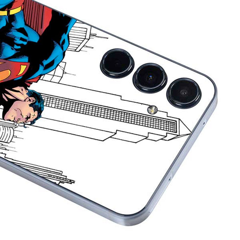 DC Comics Superman Super Speed Flying Over City Galaxy A55 5G Skin